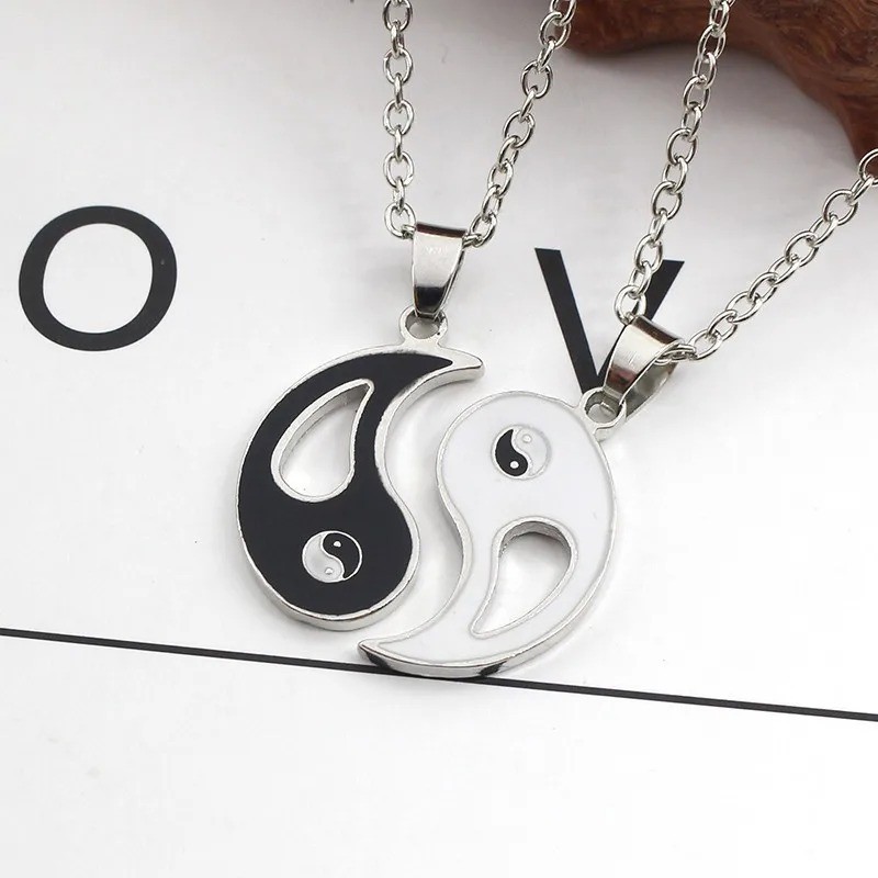 Stainless Steel I Love You Heart His Her Couple Pendant Necklace