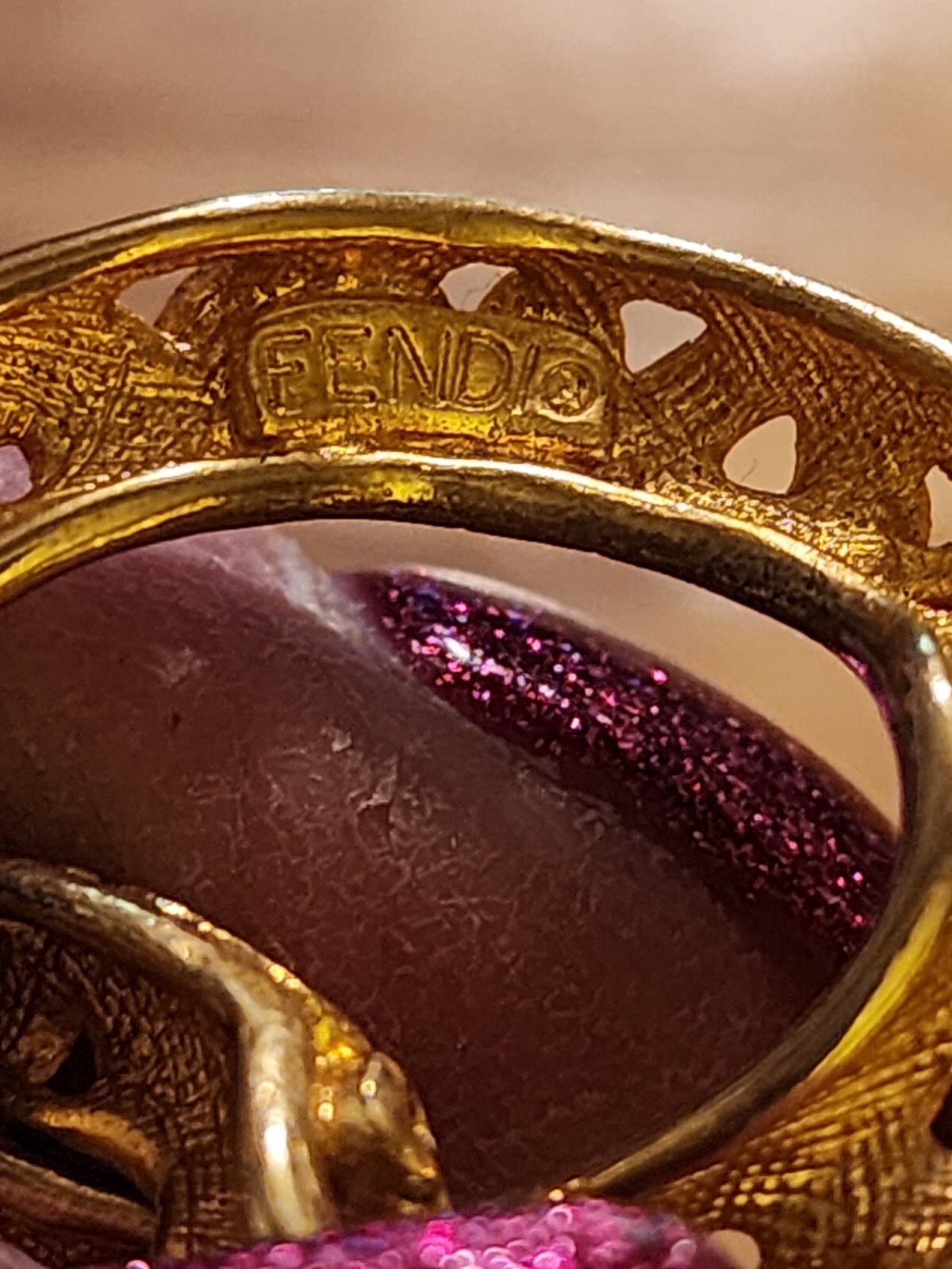 Authentic FENDI Haute Couture Designer Gold Colored Heavy Chunky Necklace