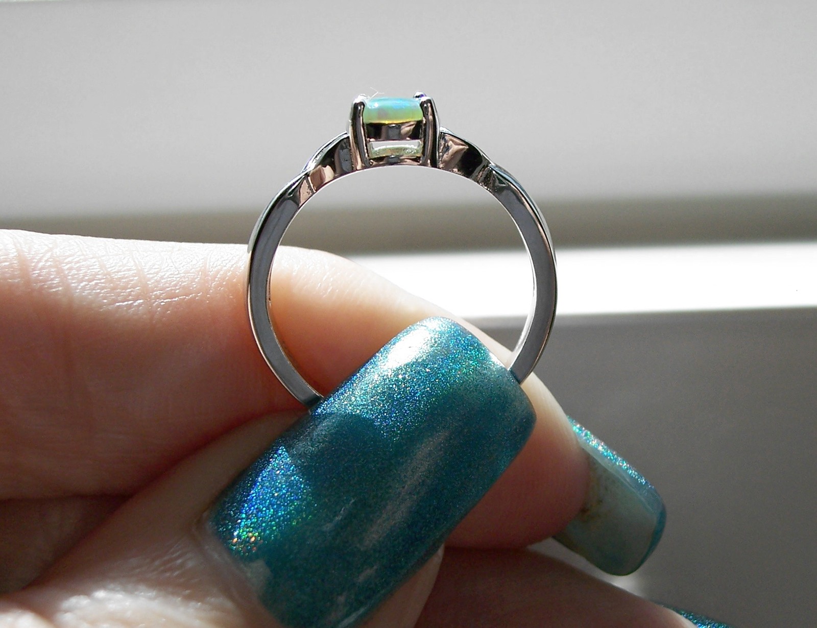 Oval Green Fire Opal Lab Created Ring 925 Sterling Silver Women’s Sizes 3-13