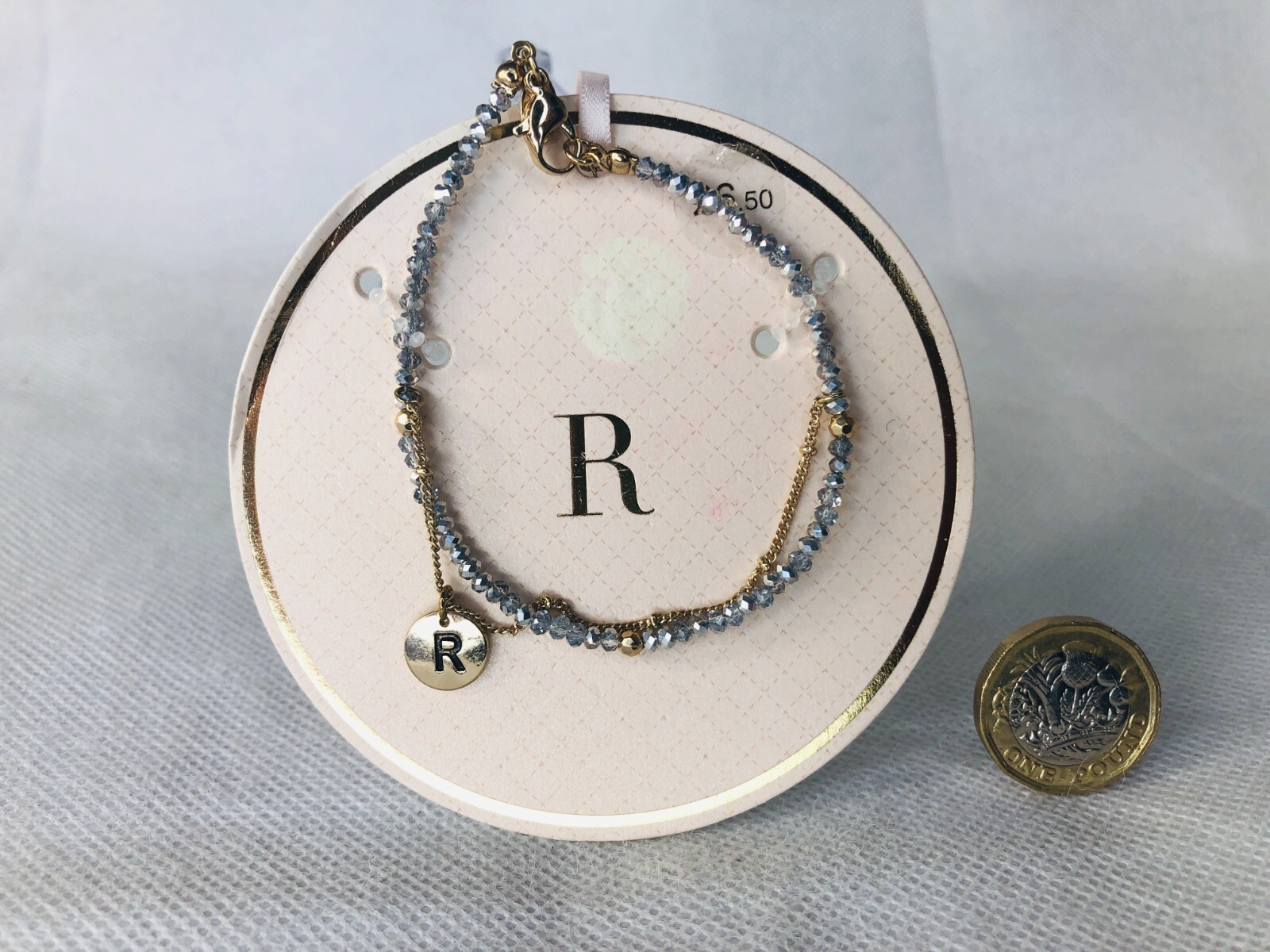 Bracelet R Initial Glitzy Bling New Some Packaging damage see details RRP £6.50