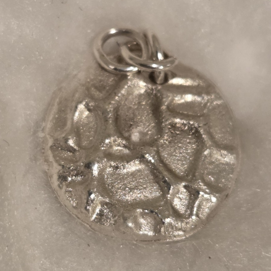 Silver Clay Pendant. Molded by hand.