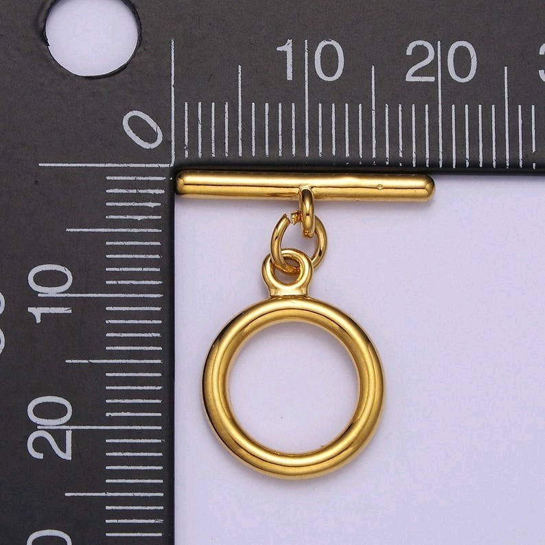 Classic 24k gold filled round toggle clasp, jewelry clasp ot clasp findings