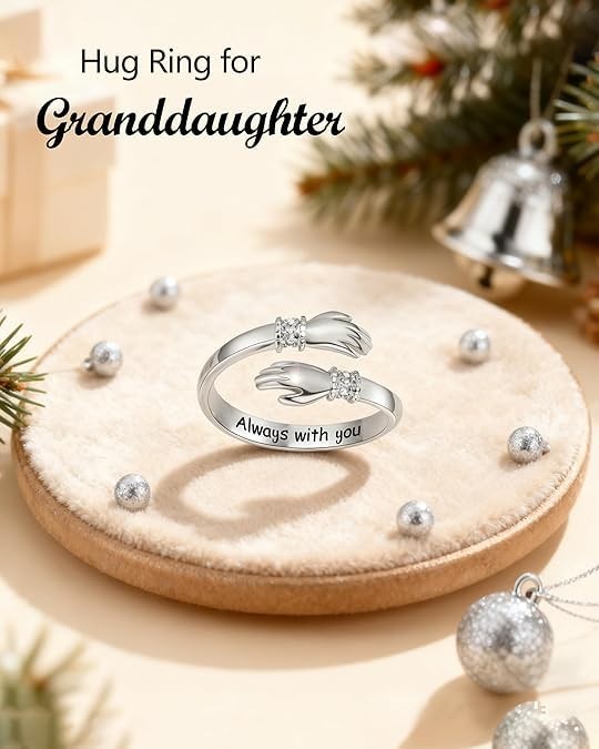 Hug Ring For Granddaughter, Adjustable Stainless Steel Engraved Always With Y…