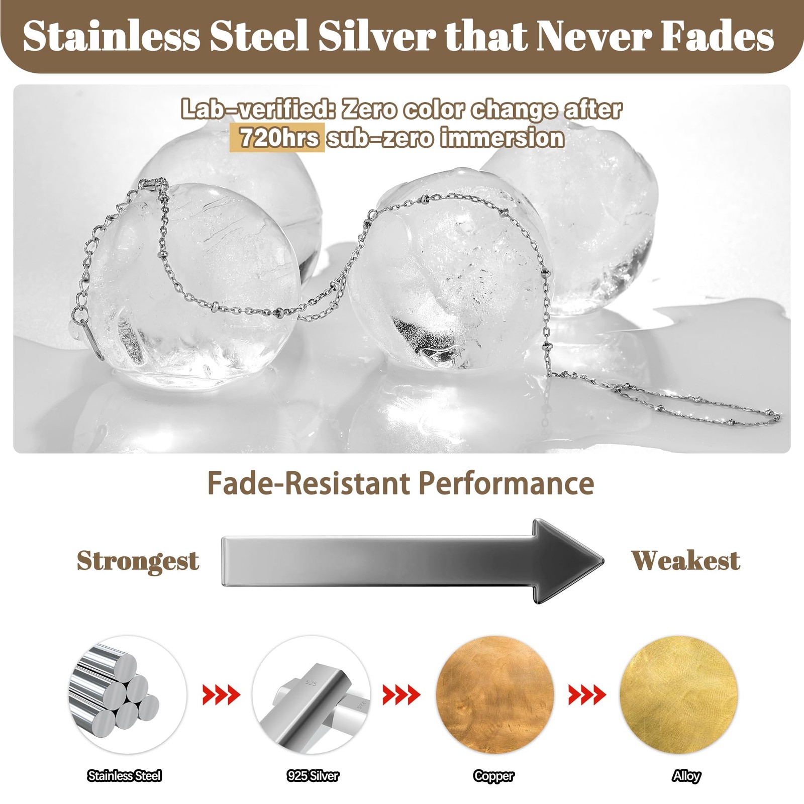 Hand Chain Summer Essentials Stainless Steel Non Tarnish Bead Link with Finge…