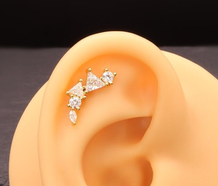 Beautiful Gold Silver Rose Cartilage Helix Conch Earrings Surgical steel New