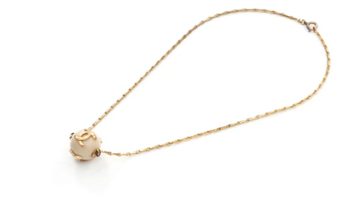 Authentic Vintage Chanel Coco Mark Spherical Chain Necklace