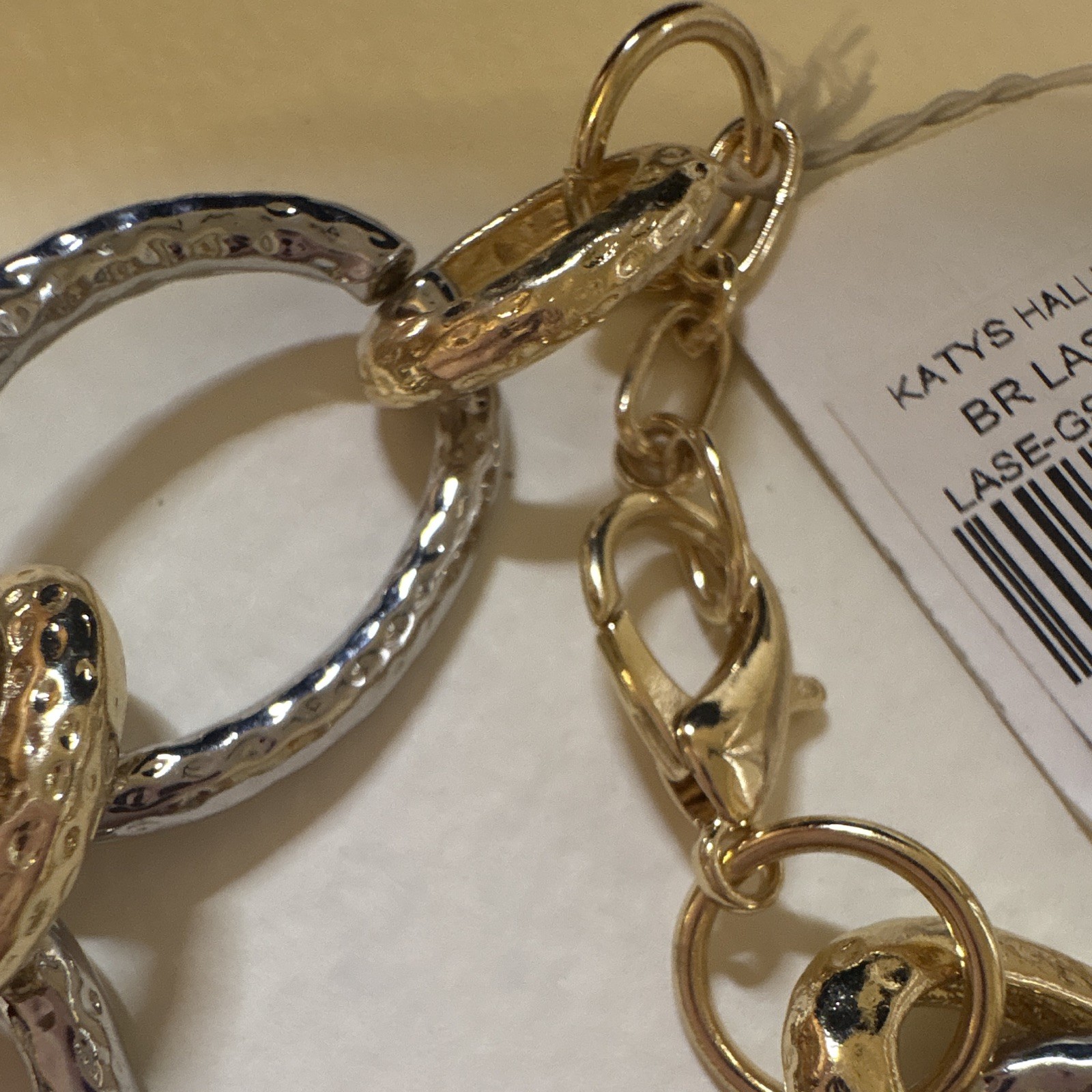 Katy’s Hallmark Shop Gold & Silver Tone Link Chain Bracelet, Lobster Clasp
