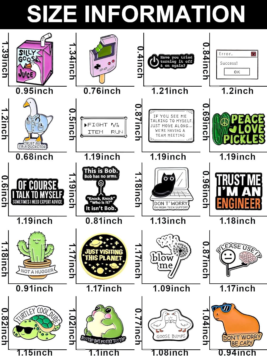 Funny Enamel Pins Set – Geek Humor Designs for Programmers & Meme Fans – Collect