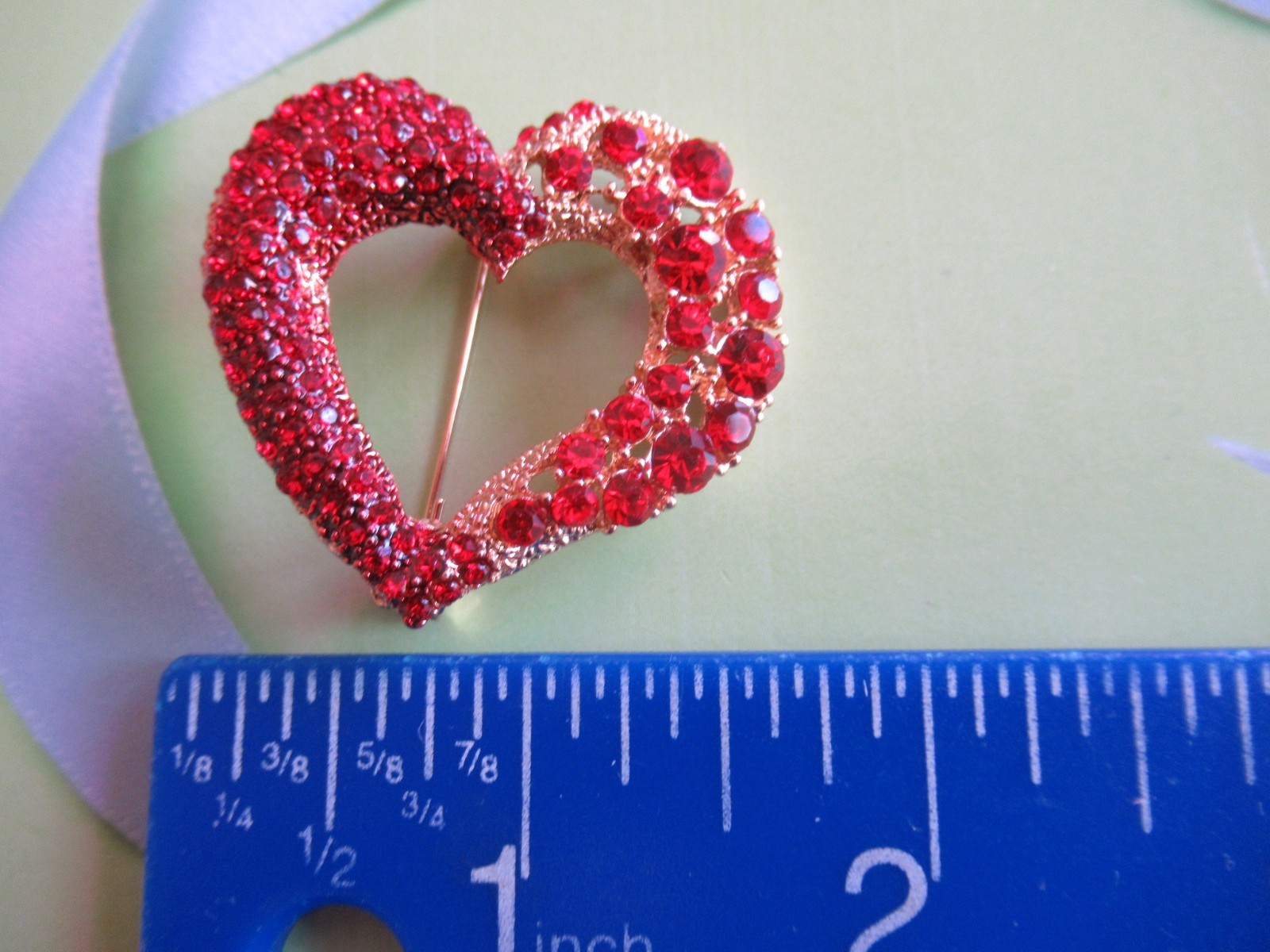 BEAUTIFUL CRYSTAL & ENAMEL RED PINK VALENTINE HEART BROOCH LOT 4 NEW