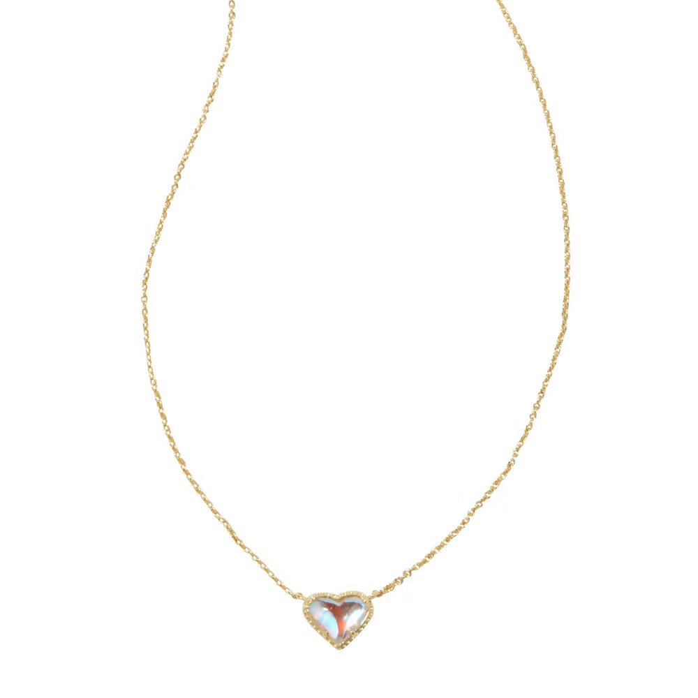 Kendra Scott Anna 14K Gold Over Brass Pendant Necklace Dichroic Glass