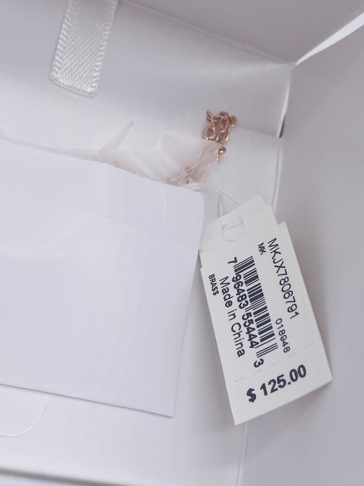 Michael Kors Rosegold Multi Layer Pave Open Heart Logo Necklace AUTHENTIC!