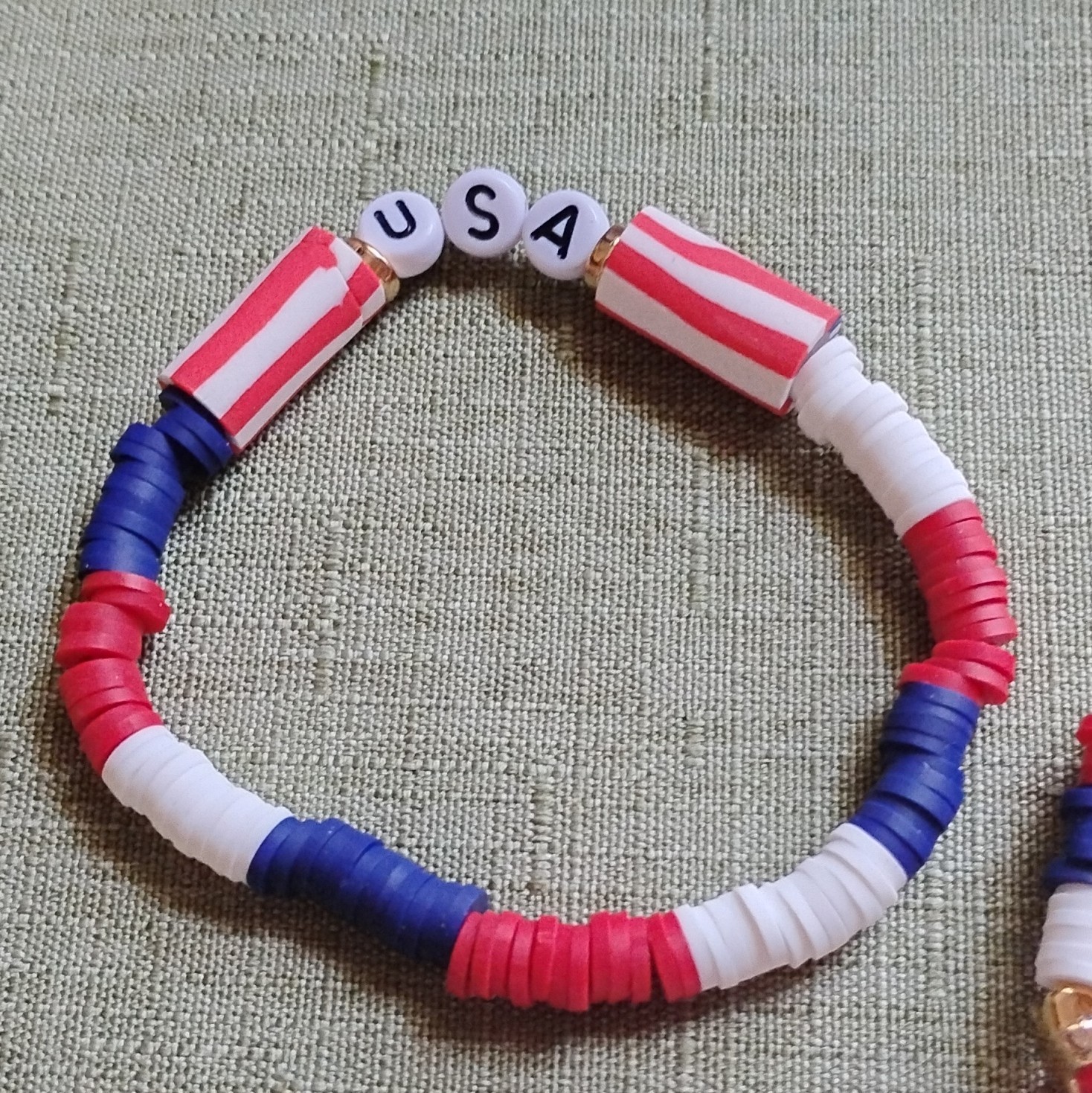 Set of 3 Patriotic Stretch Bracelets. Happy 250th America. 5012