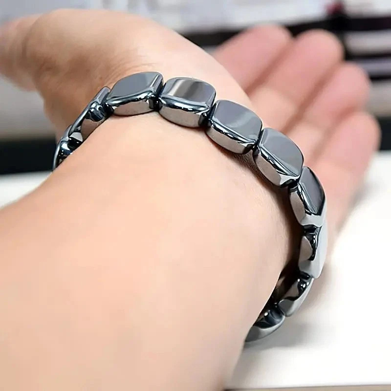 2Pcs Men Hematite Bracelet Energy Healing Reiki Protection Hemios Bracelet USA