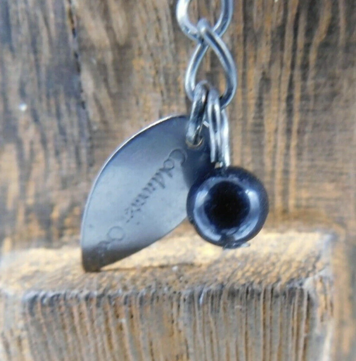 Coldwater Creek Black Copper Glass Bead Gunmetal Chain-mail Chain 20″ Necklace