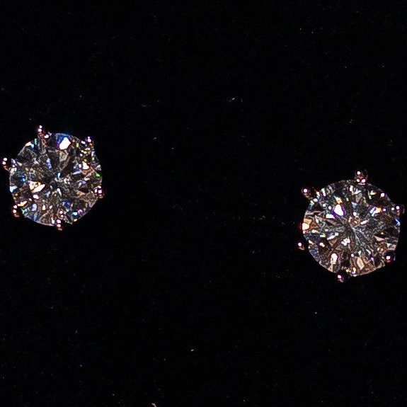 VVS1 Moissanite Stud Earrings, 1 Ct, GRA Certification, Sterling Silver.