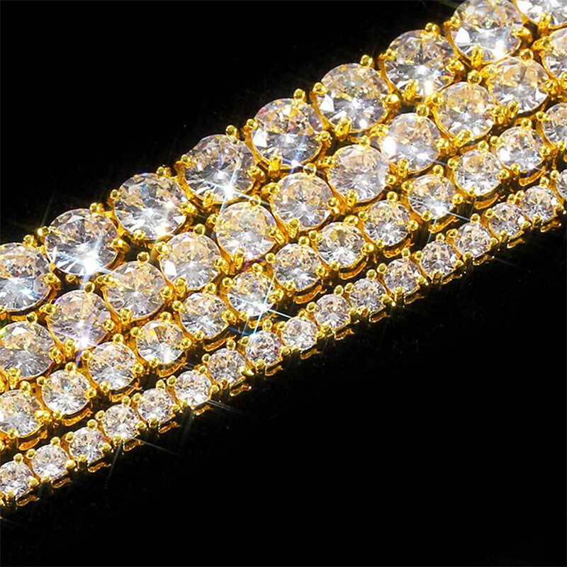 3/4/5MM Premium Iced Out 5A CZ Tennis Necklace bracelet VVS1 Clarity