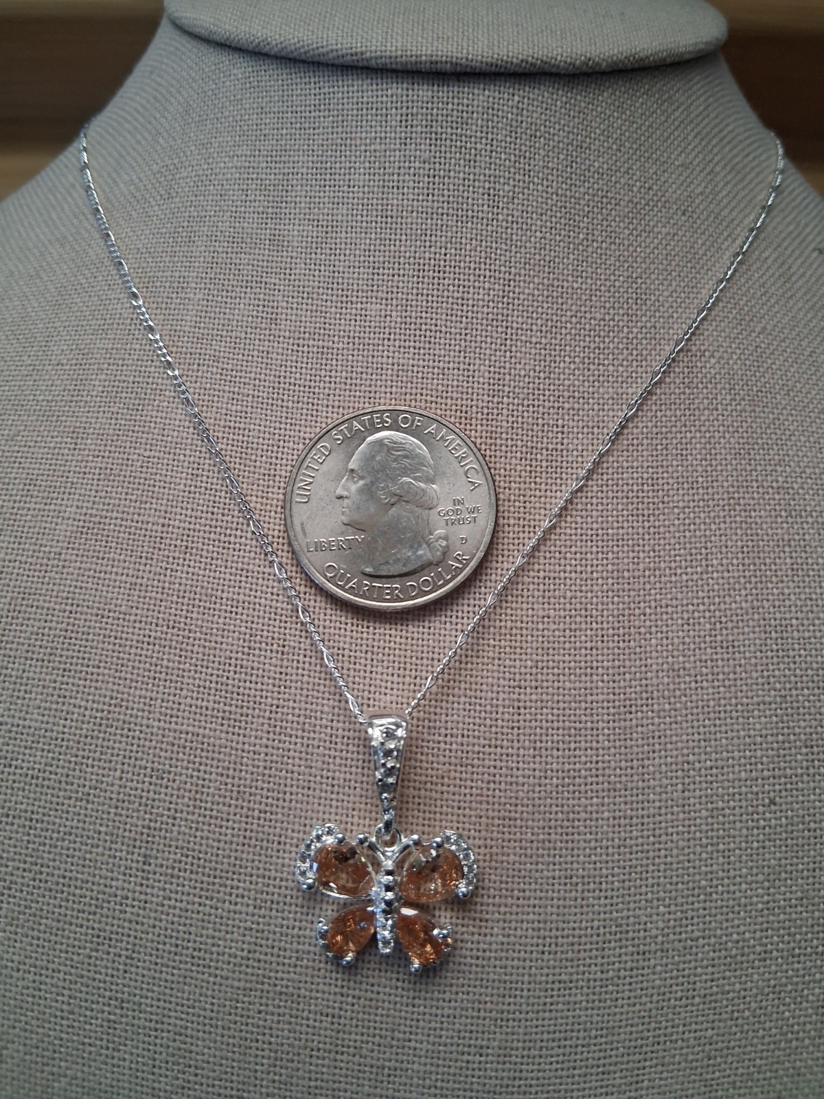 cadena y dije mariposa plata 925 16″ de larga