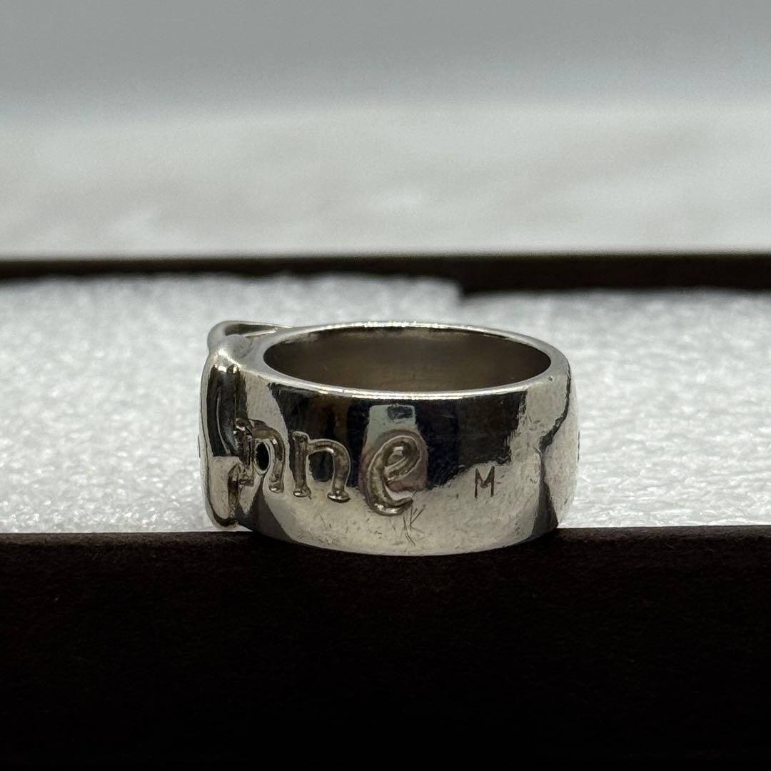 Vivienne Westwood BELT ring, rare, Early, perforated, silver, M, Made in Italy