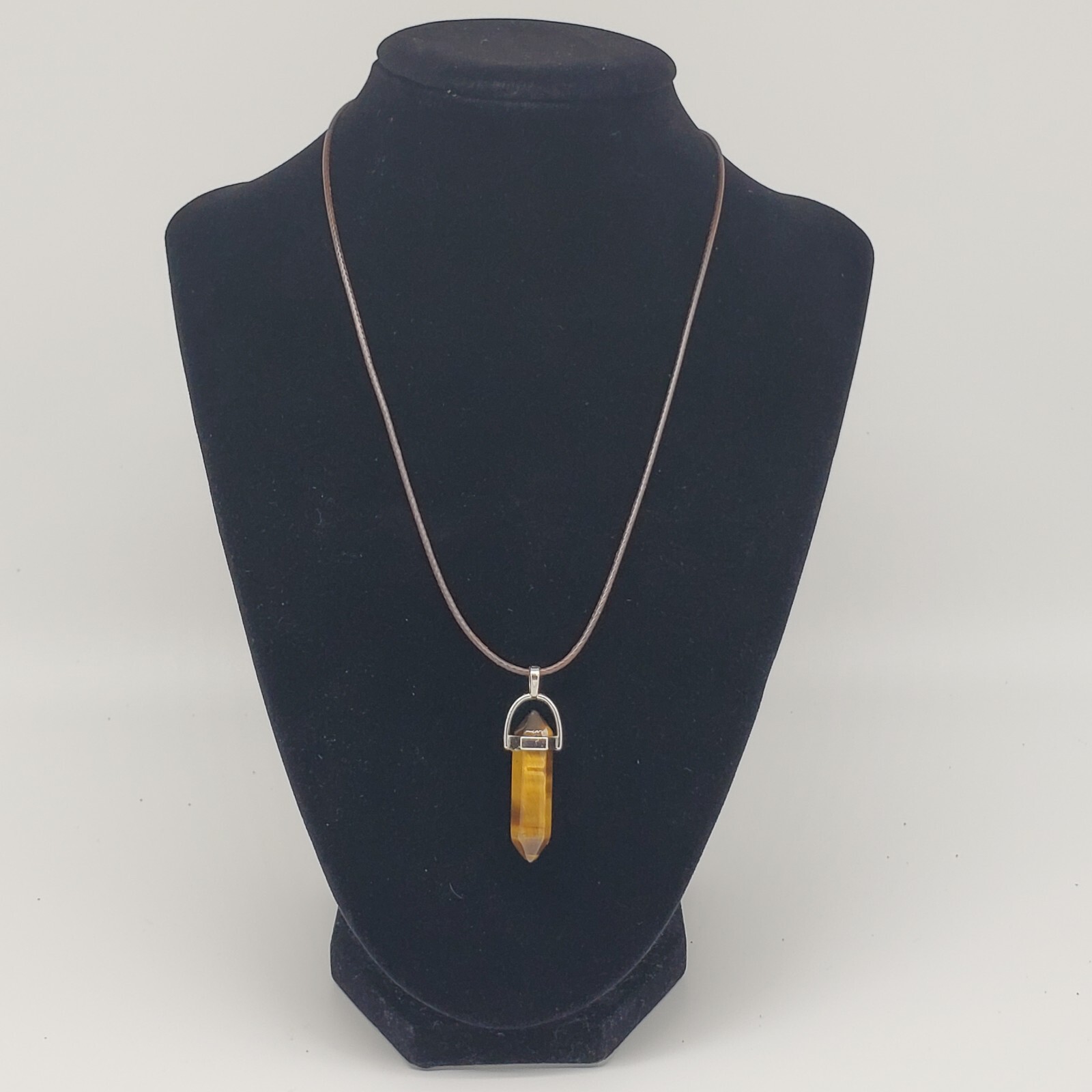 Tiger Eye Stone Gemstone Pendant Charm Jewelry Necklace 36-11