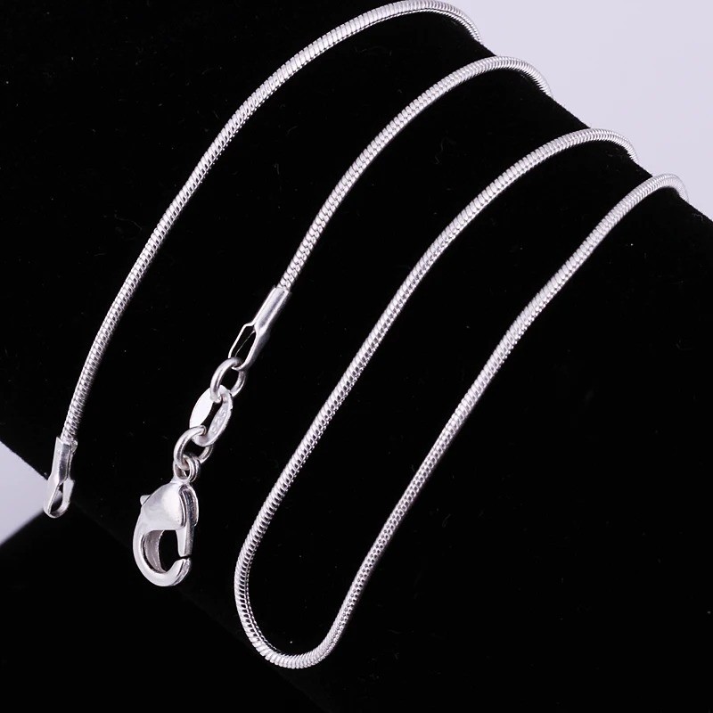 10PCS 925 Sterling Silver Chains Wholesale 1mm Necklace 16-30 Inch Jewelry Lot
