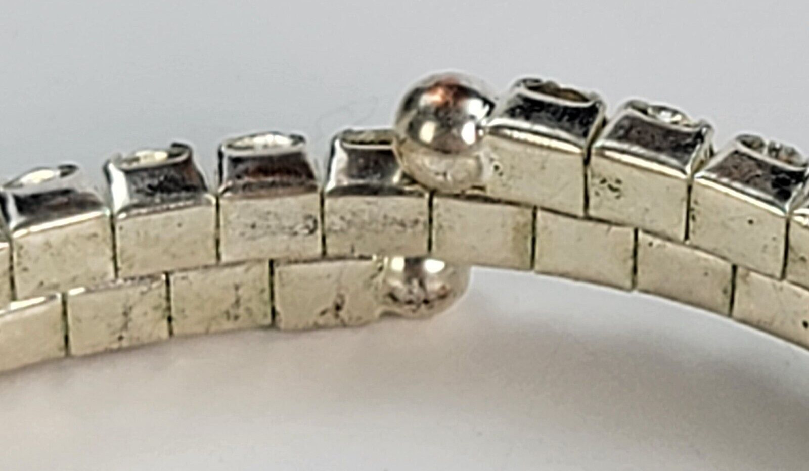 Silver Tone Clear Rhinestones Wrap Tennis Bracelet Adjustable