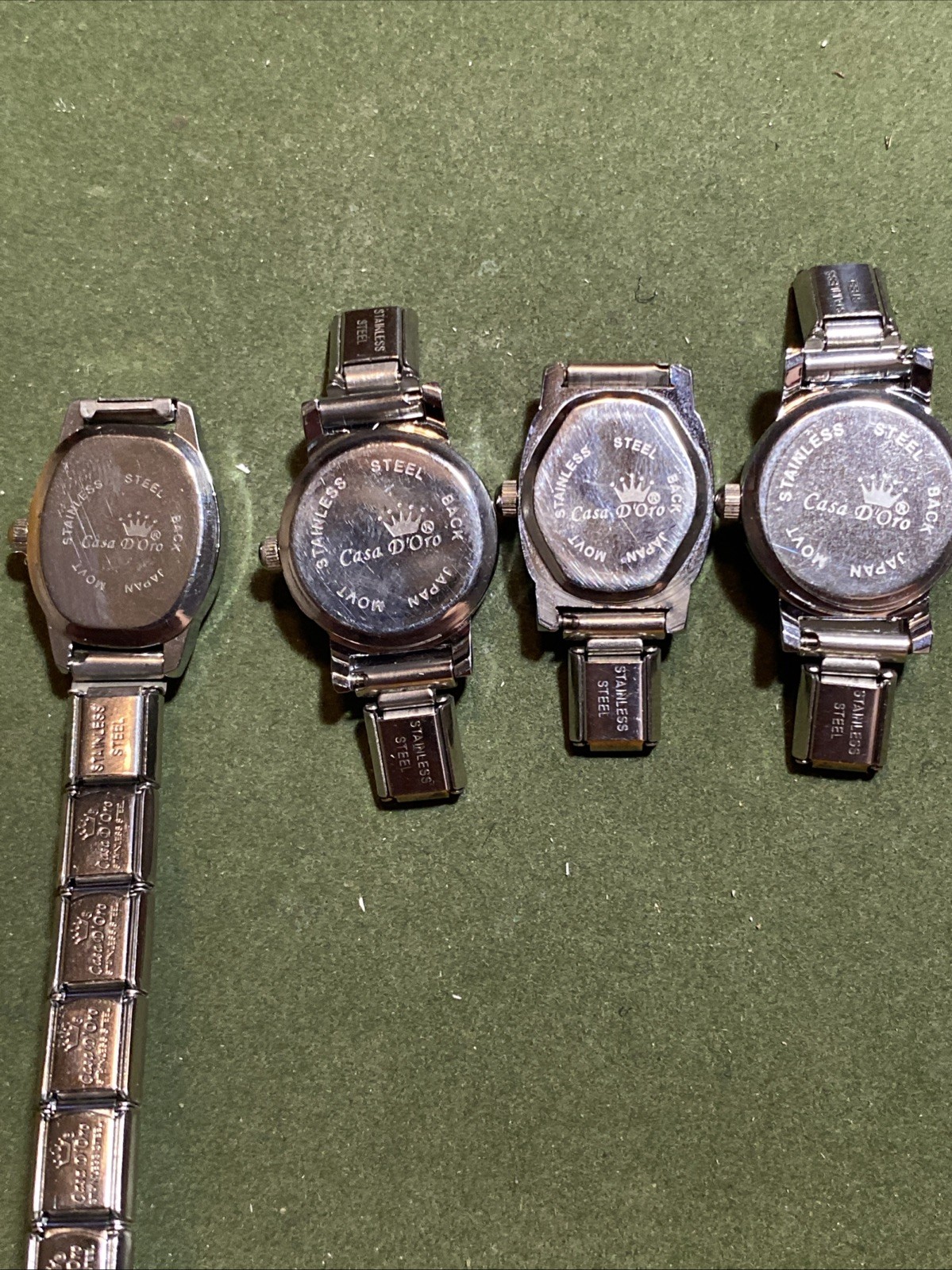 Lot Of 4 Vintage Casa D’oro Watches Stainless Steel Japanese Woman’s