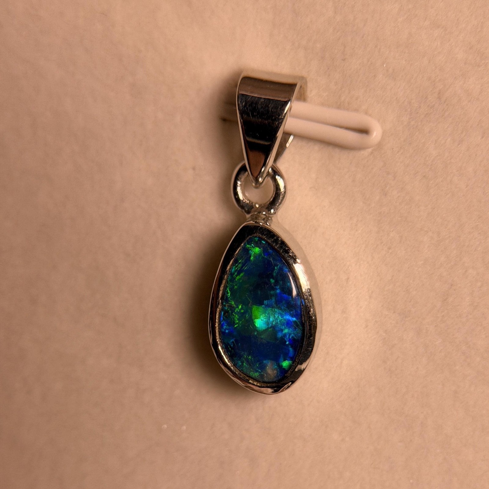 Australian Fire Opal Bezel Pendant, Solid 925 Sterling Silver, Women’s Pendant