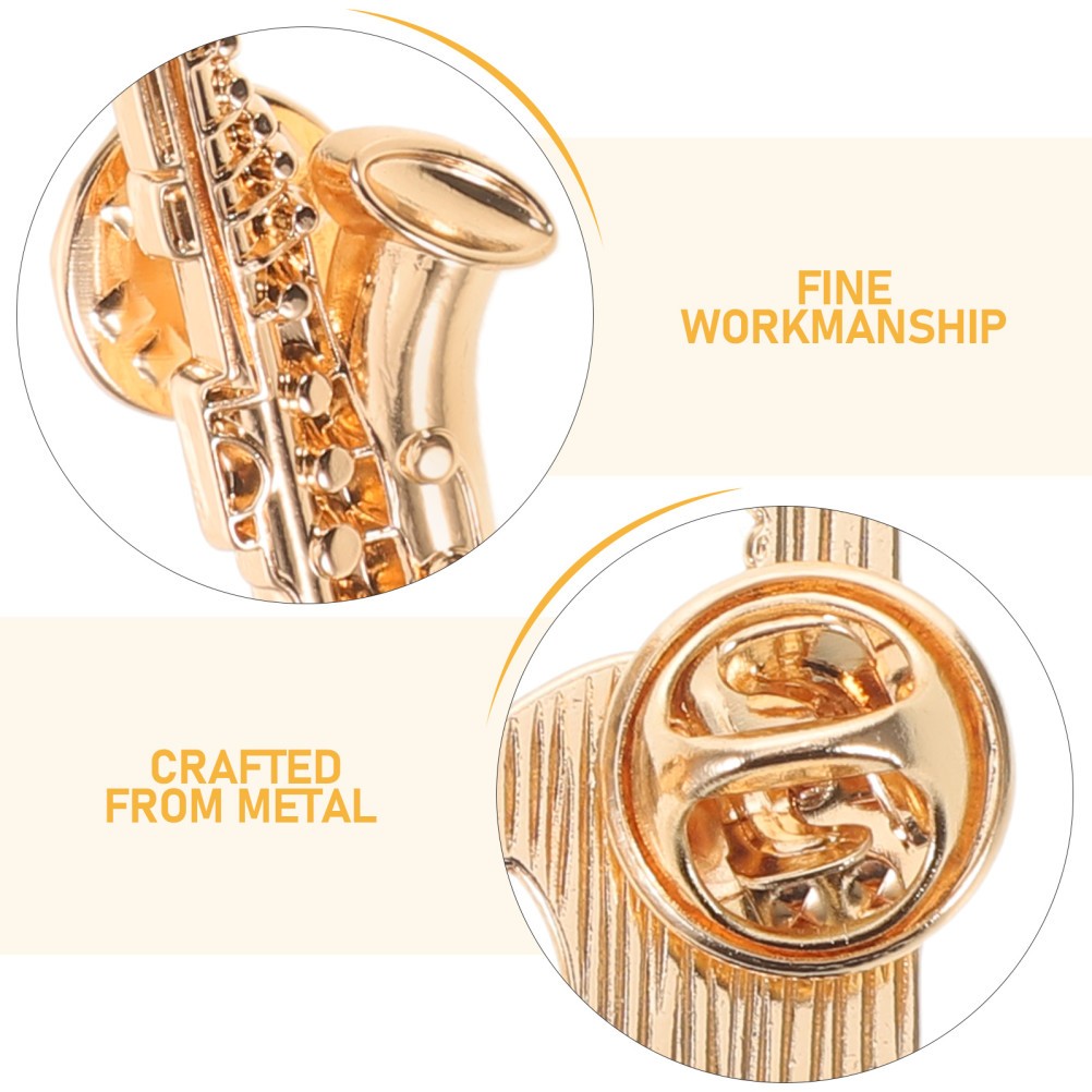 2 Pcs Music Badge Saxophone Decor Jazz Guitar Brooch Electric Pin Backpack