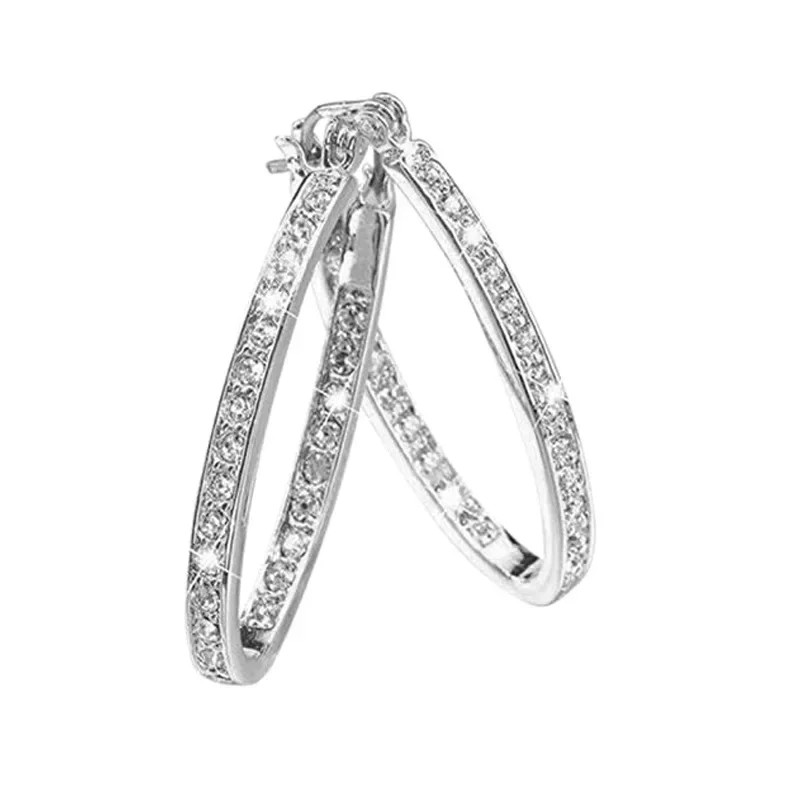 1 pair of simple large ring earrings with fashion temperament, feminine… –