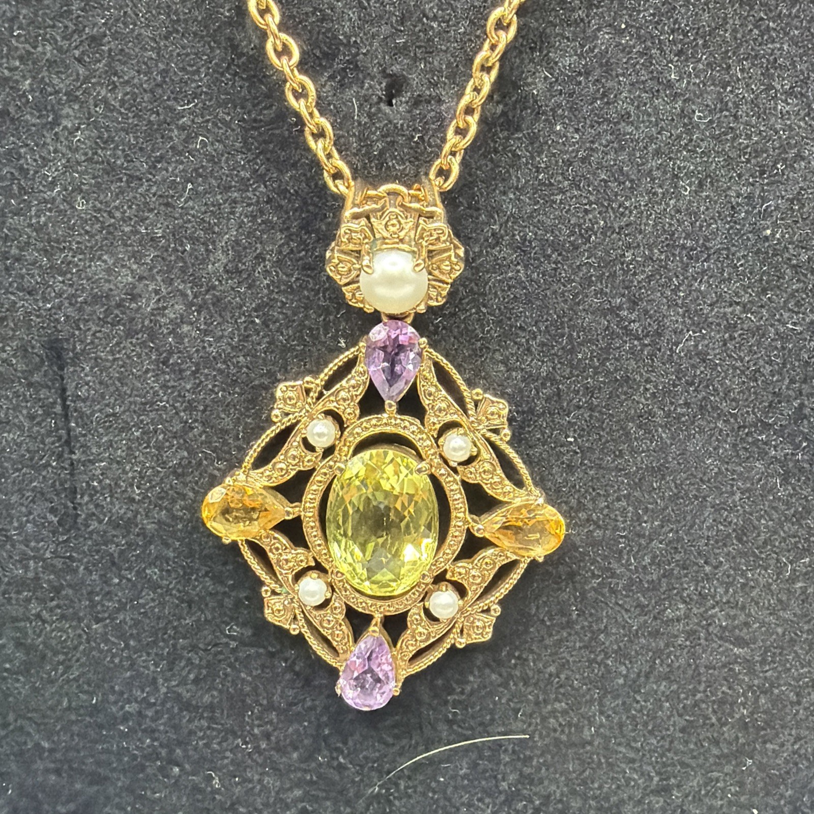 Nicky Butler NB Gemstone Pearl Pendant Necklace & Earrings Set India