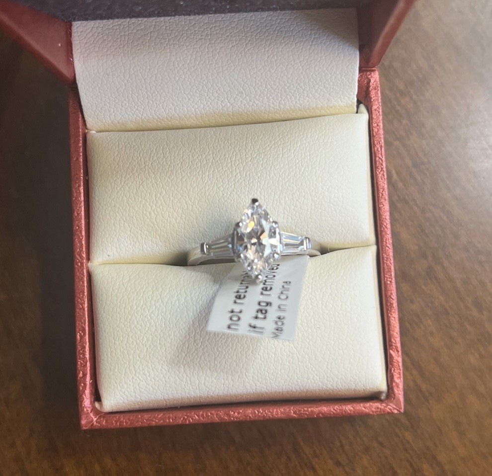 Sterling Silver Marquise CZ 3-Stone Ring 1.45 CTW Size 6 Berricle R1242-01-6