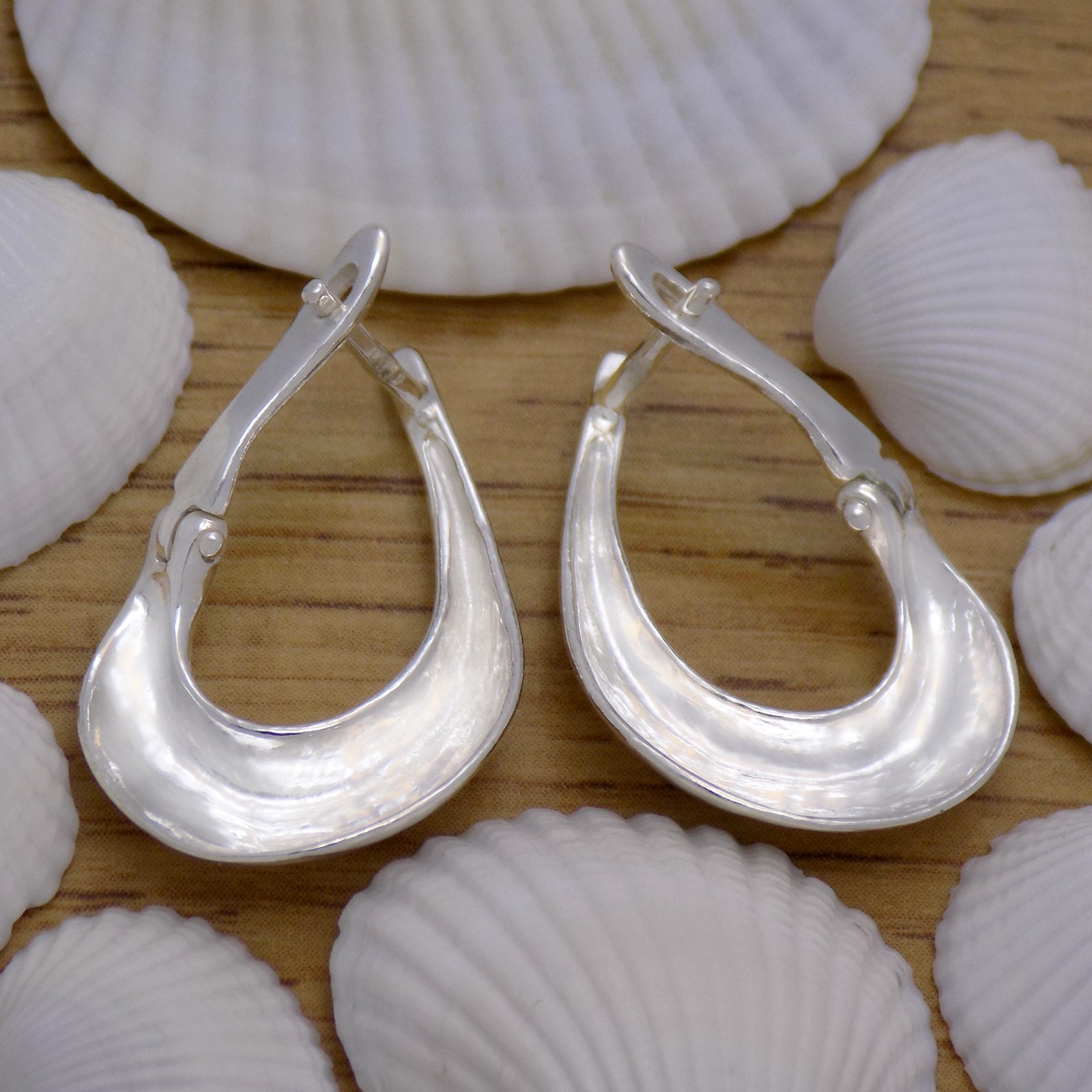Solid 925 Sterling Silver Amazing Drop Style French Clip Earrings Luxury Design