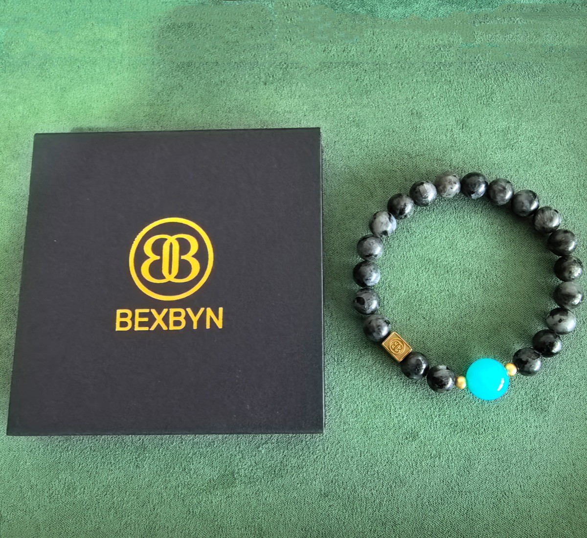 Custom Engraving Labradorite Ice Amazonite Beaded Bracelet Keepsake Jewelry Gift