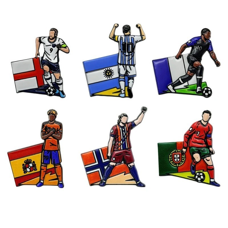 2026 World Cup Star Soccer Player Brooch Enamel Pin Football Fan Lapel Badge