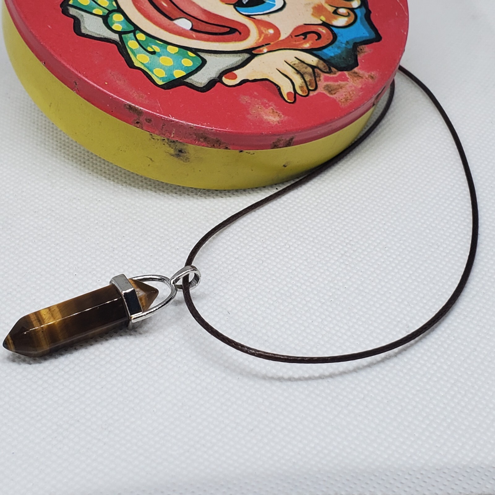 Tiger Eye Stone Gemstone Pendant Charm Jewelry Necklace 36-11