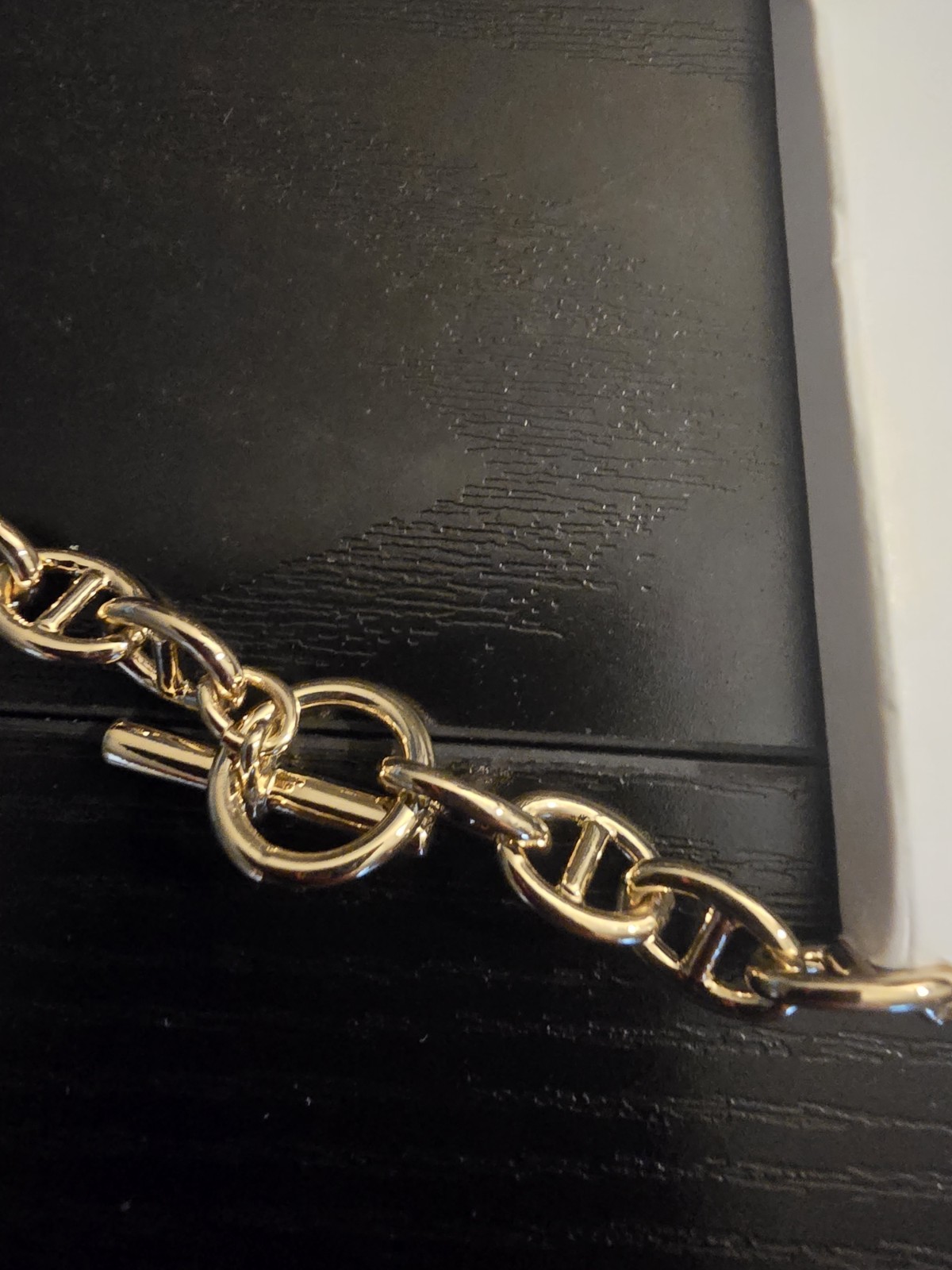 LOFT Gold Tone Cable Chain Necklace Toggle Closure Adjustable 12-18 in