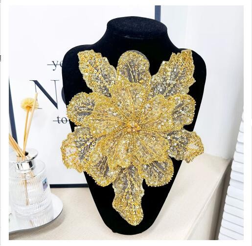 DIY Clothing Lace Sequin Beads Flower Embroideried Appliquothing Sew Accessories