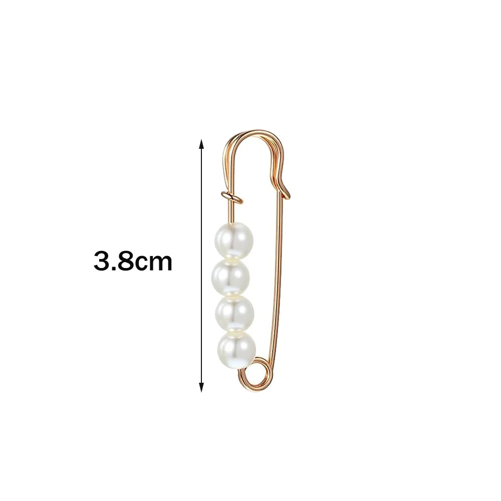 10Pcs Faux Pearl Brooch Pins Decorative Safety Pins Pants Clips Large Shawl Pins