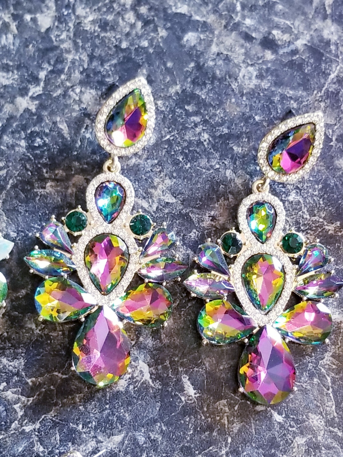 Vitrail Crystal Bridesmaid Rhinestone Chandelier Drop Earrings 3 inch Jewelry