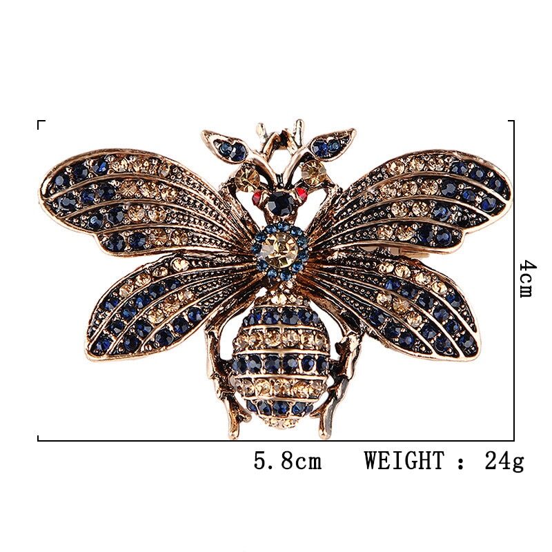 Women Bee Beetle Crystal Pearl Brooches Metal Cute Insect Retro Women’s Brooch
