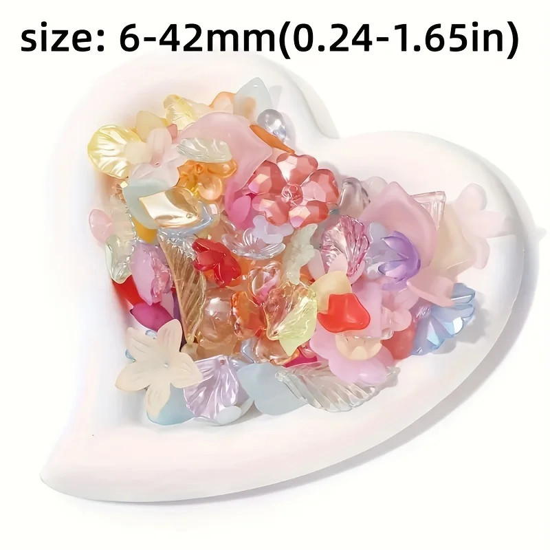 30G/1.05Oz Frosted Petal Butterfly Bow Mixed Style DIY Jewelry Bracelet Accessor