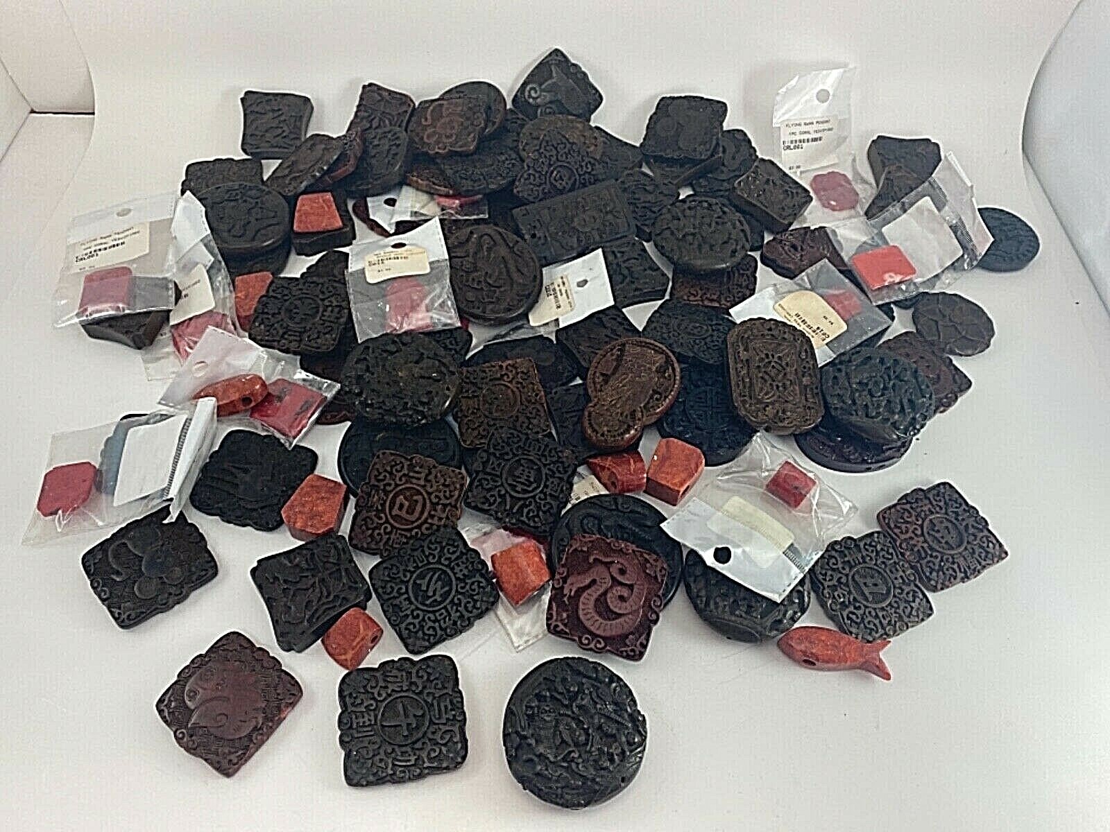 100 ~ Lot of Various Pendants ~ Sizes Colors Shapes and Styles Vary ~ Box 294B