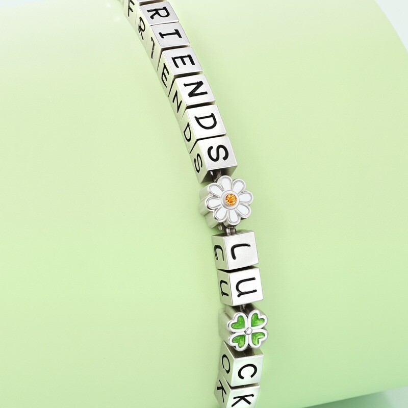 PANDACH Sterling Silver Lucky Friendship Bracelet Gift for Best Friends 17-20cm