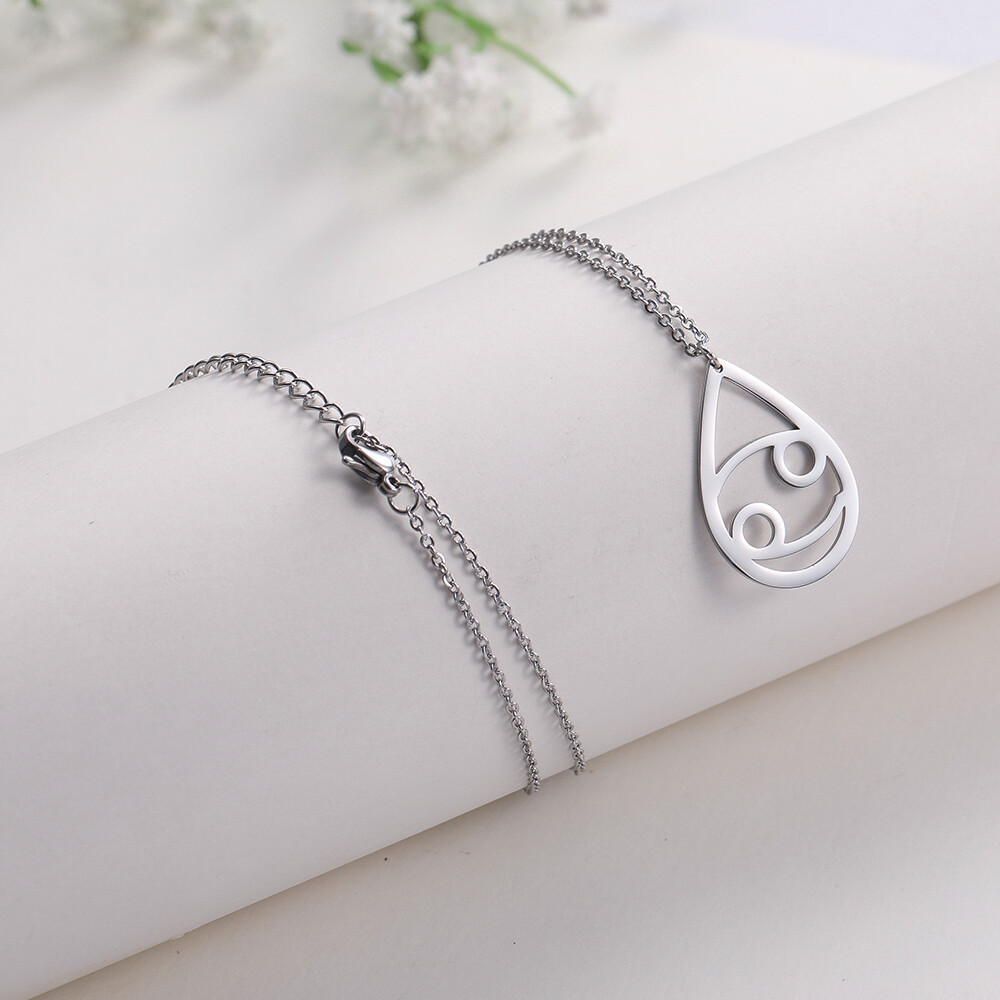 Zodiac Sign Jewelry 12 Constellations Silver Fashion Pendant Necklace 48-3