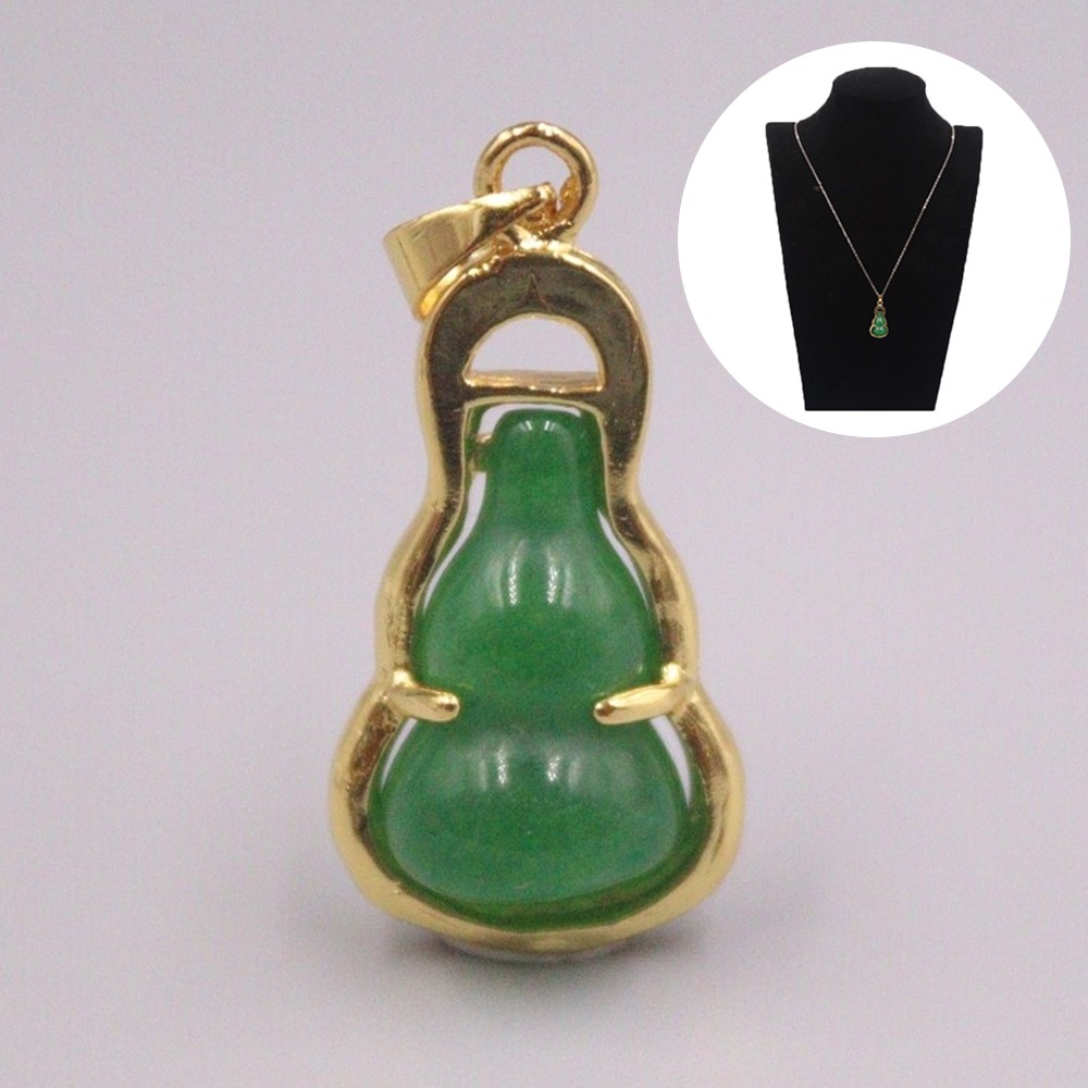 NEW GP Heating Jade Pendant For Women Green Small Gourd Lucky Pendant Gift