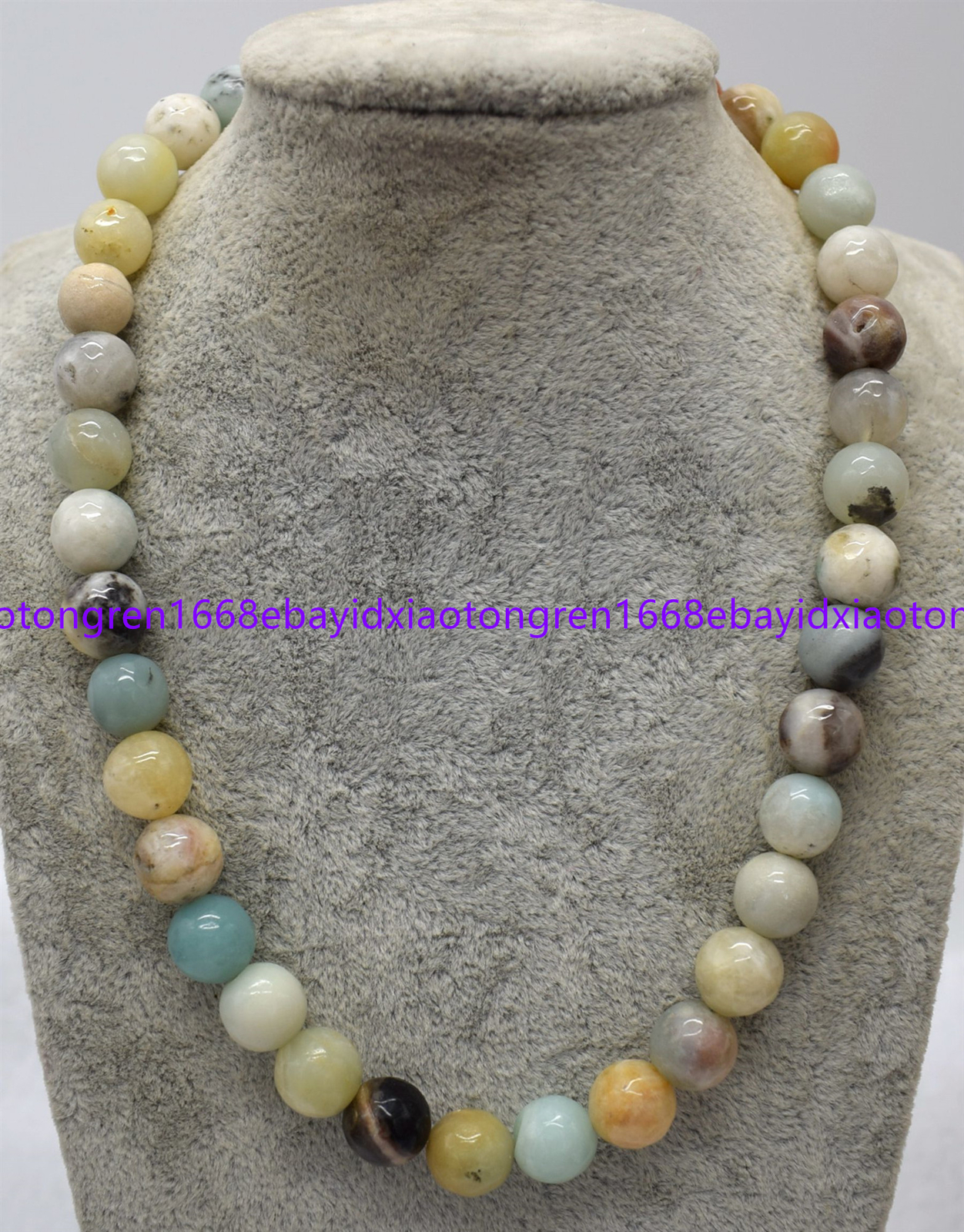 6/8/10/12/14/16mm Faceted Multicolor Amazonite Round Gems Beads Necklace 18 Inch