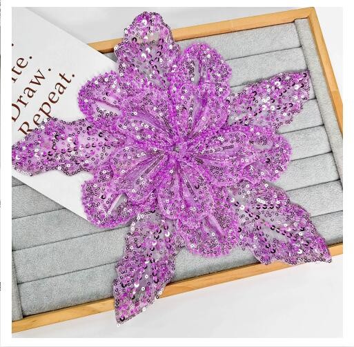 DIY Clothing Lace Sequin Beads Flower Embroideried Appliquothing Sew Accessories
