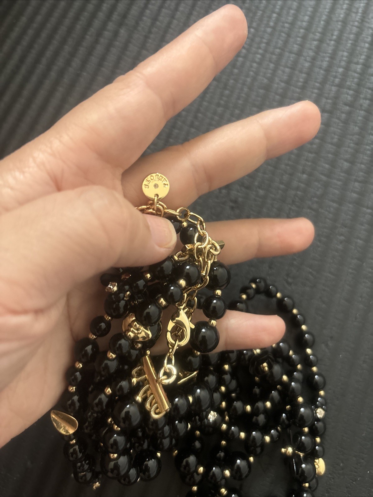 Talbots Necklace Multi strand Black beaded necklac