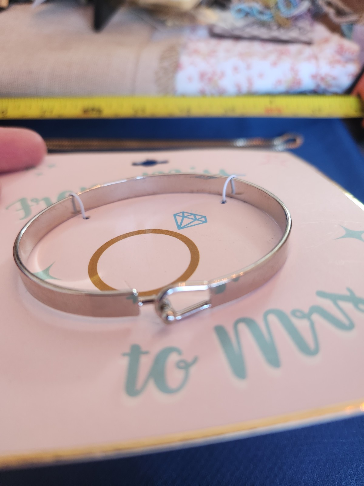 From Miss To Mrs Just Married Bangle Bracelet Silver Tone See Pics Great Gift!!