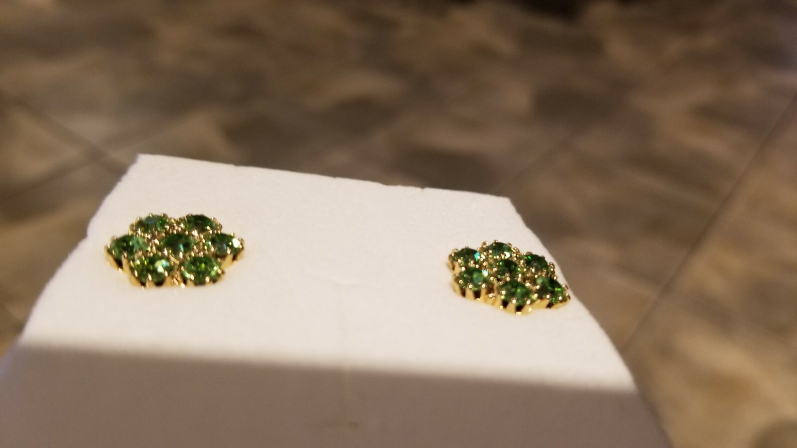 New Joelle Bijoux Designer Earings Imported from Italy (Green Stone)